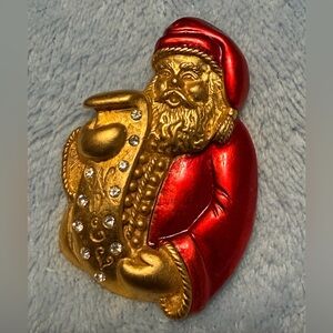 Festive Santa Claus Figurine in Red and Gold